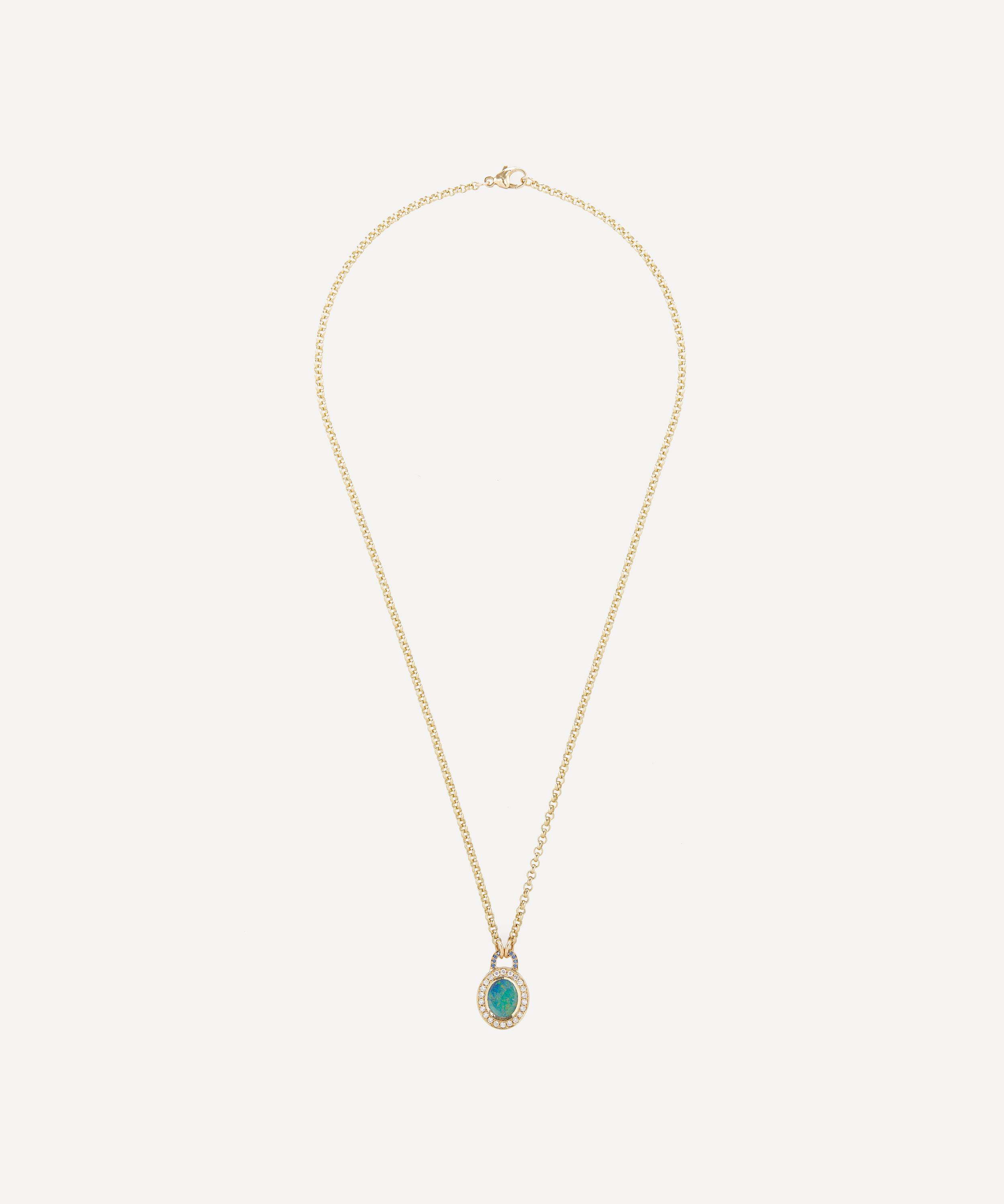 Balint Samad - 9ct Gold Orbit Opal Pendant Necklace image number 2