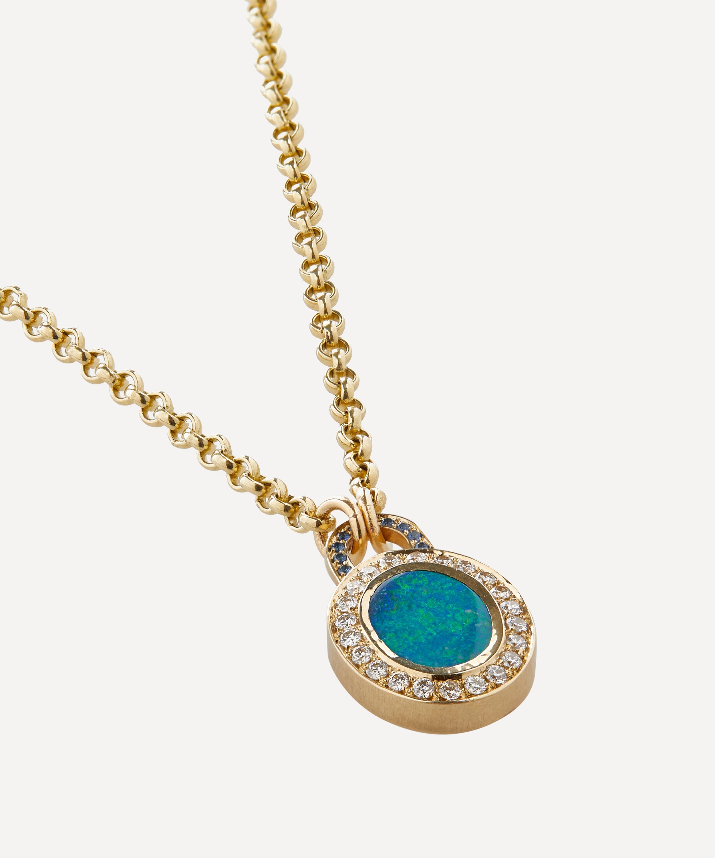 Balint Samad - 9ct Gold Orbit Opal Pendant Necklace image number 3