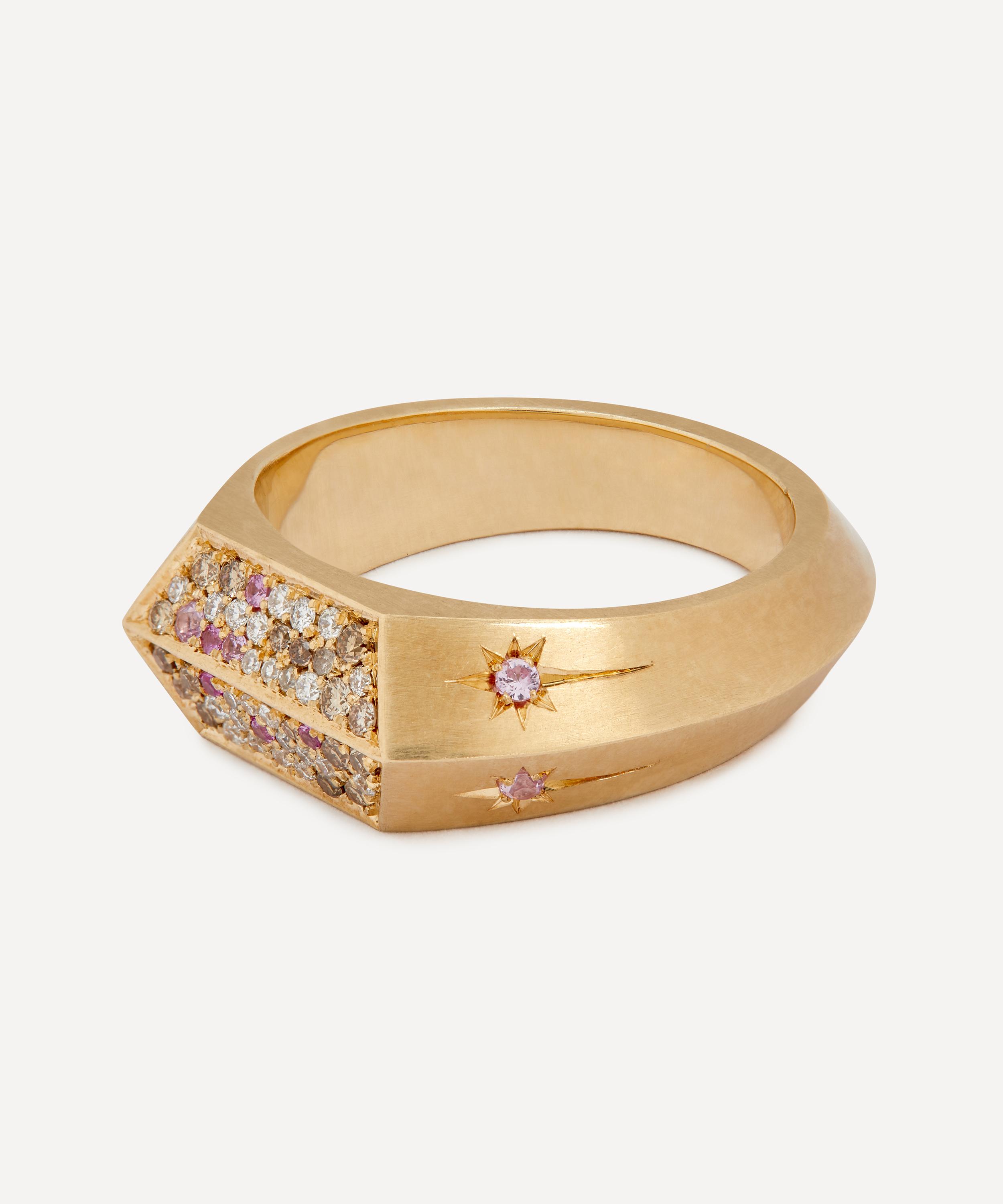 Balint Samad - 9ct Gold Comet Angular Diamond Ring image number 2