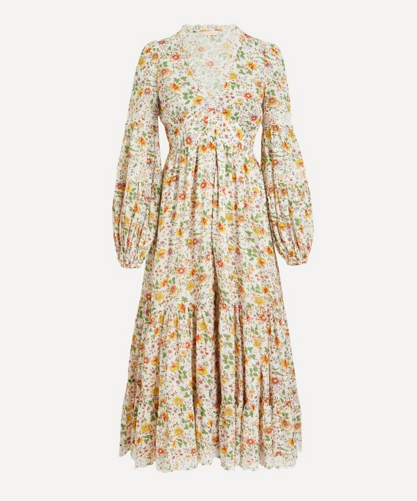 byTiMo - Cotton Slub Button-Down Floral Dress image number null