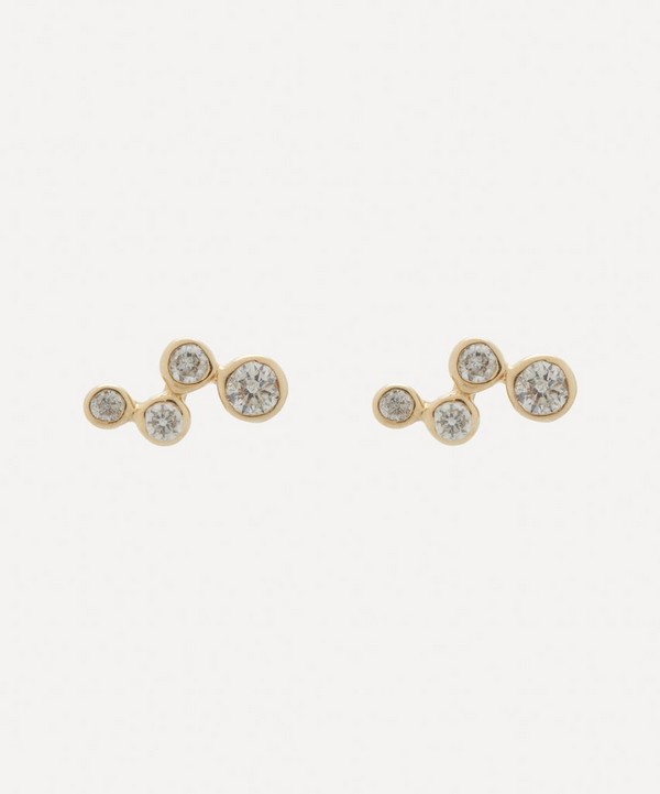 Mateo - 14ct Gold Diamond Wave Bezel Stud Earrings