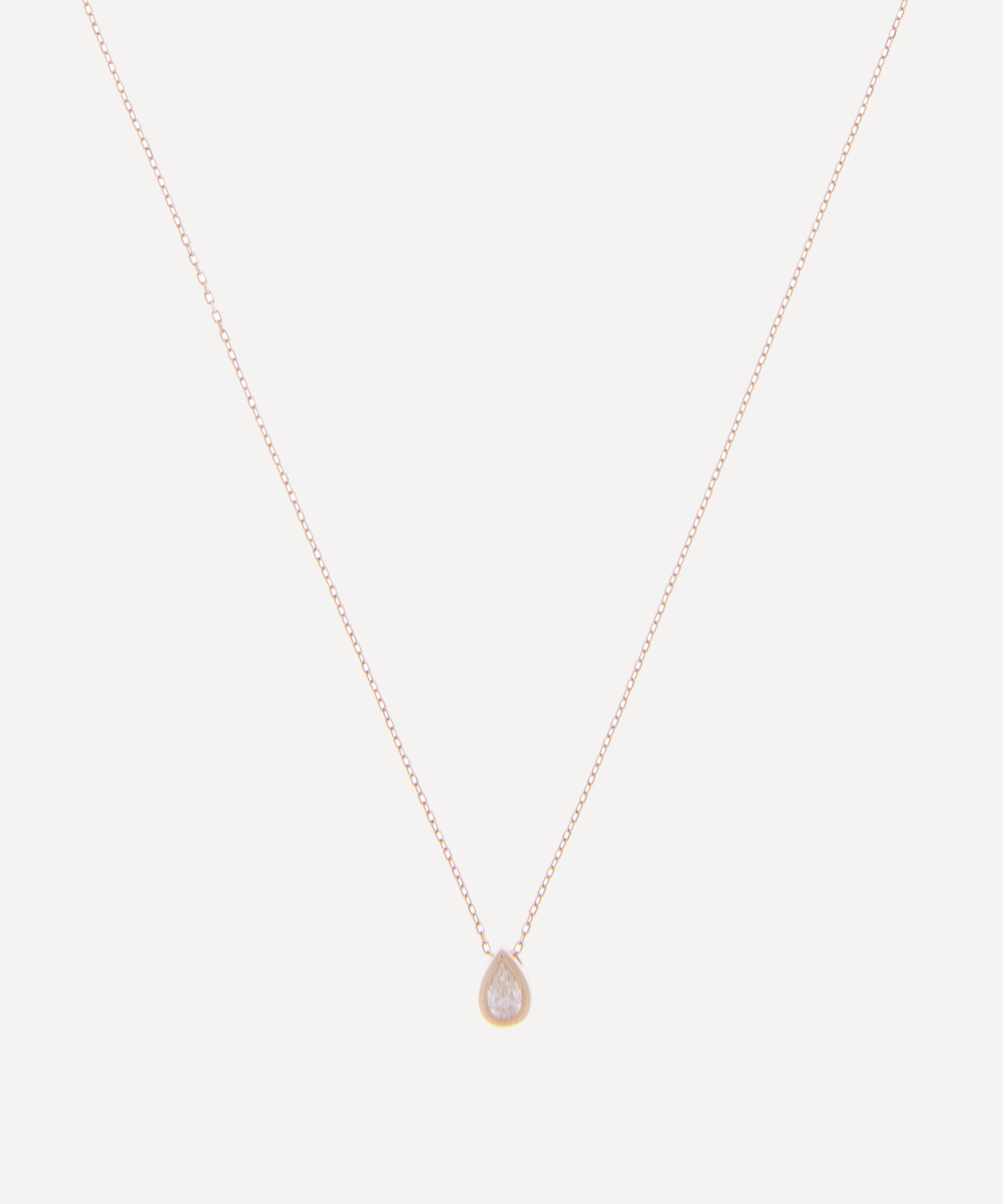 Mateo -  14ct Gold Single Pear Diamond Necklace image number 0
