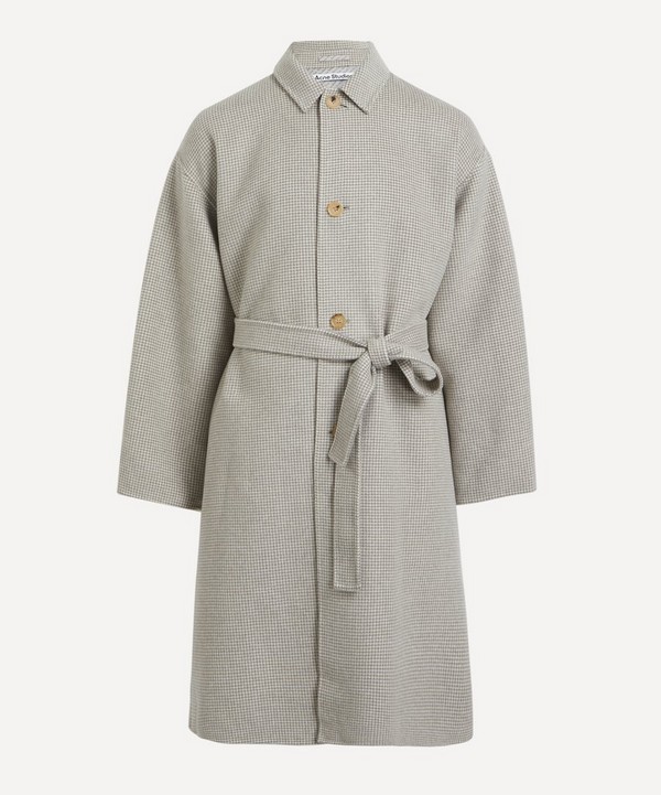 Acne Studios - Single-Breasted Belted Houndstooth Coat image number null