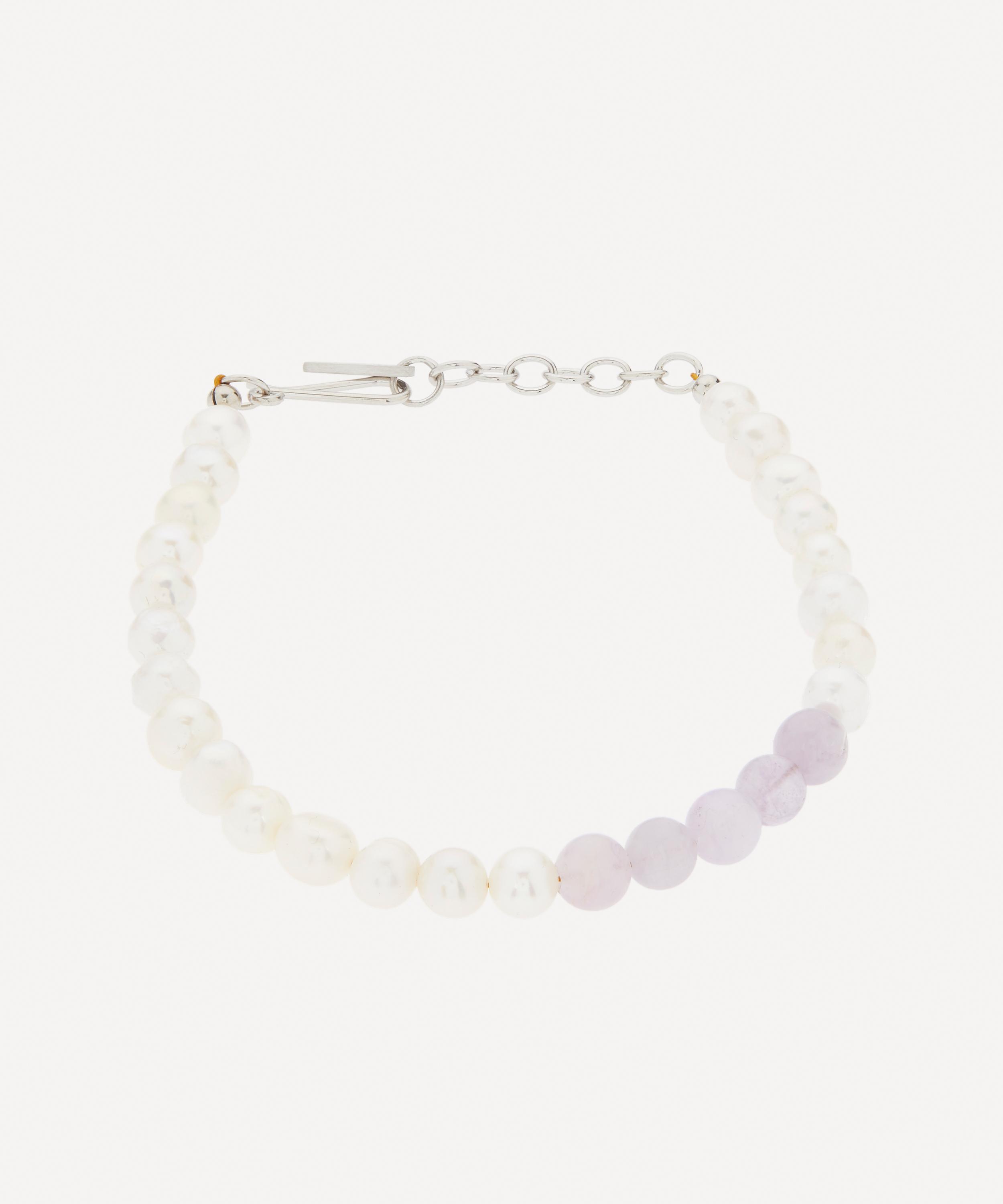 Completedworks - Silver Pearl and Jade Bracelet image number 0