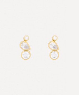 Completedworks - 14ct Gold-Plated CZ Trio Stud Earrings image number 0