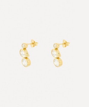 Completedworks - 14ct Gold-Plated CZ Trio Stud Earrings image number 2