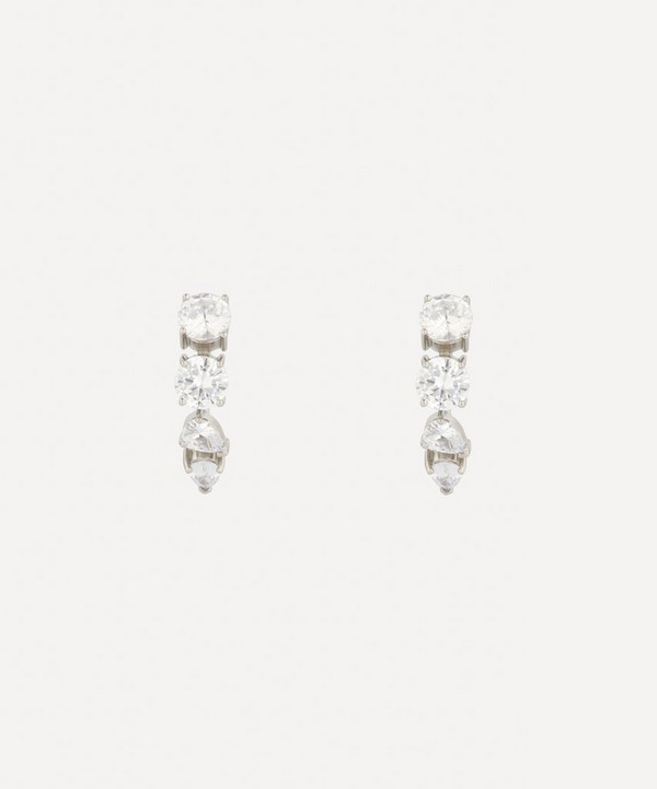 Completedworks - Platinum-Plated CZ Climber Drop Earrings image number null