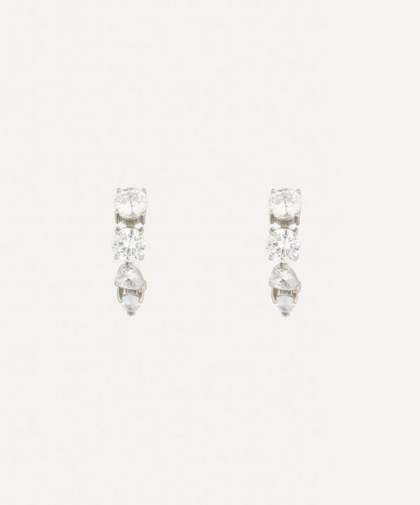 Completedworks - Platinum-Plated CZ Climber Drop Earrings image number null