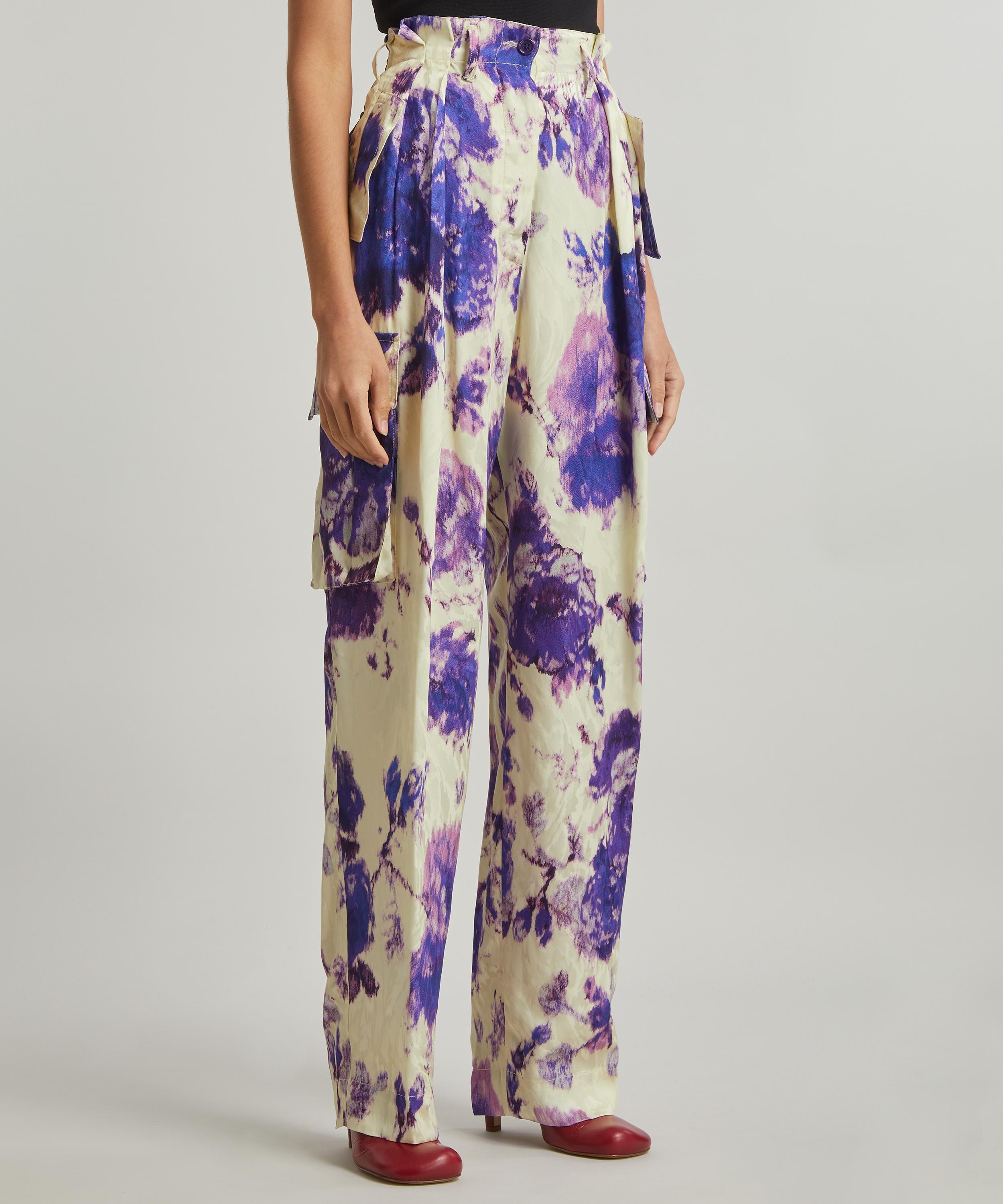 Dries Van Noten Polkas Ink Flowers Wide-Leg Trousers | Liberty