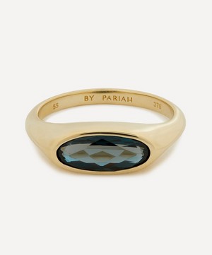 By Pariah - 9ct Gold Orbit London Blue Topaz Pinky Ring image number 0