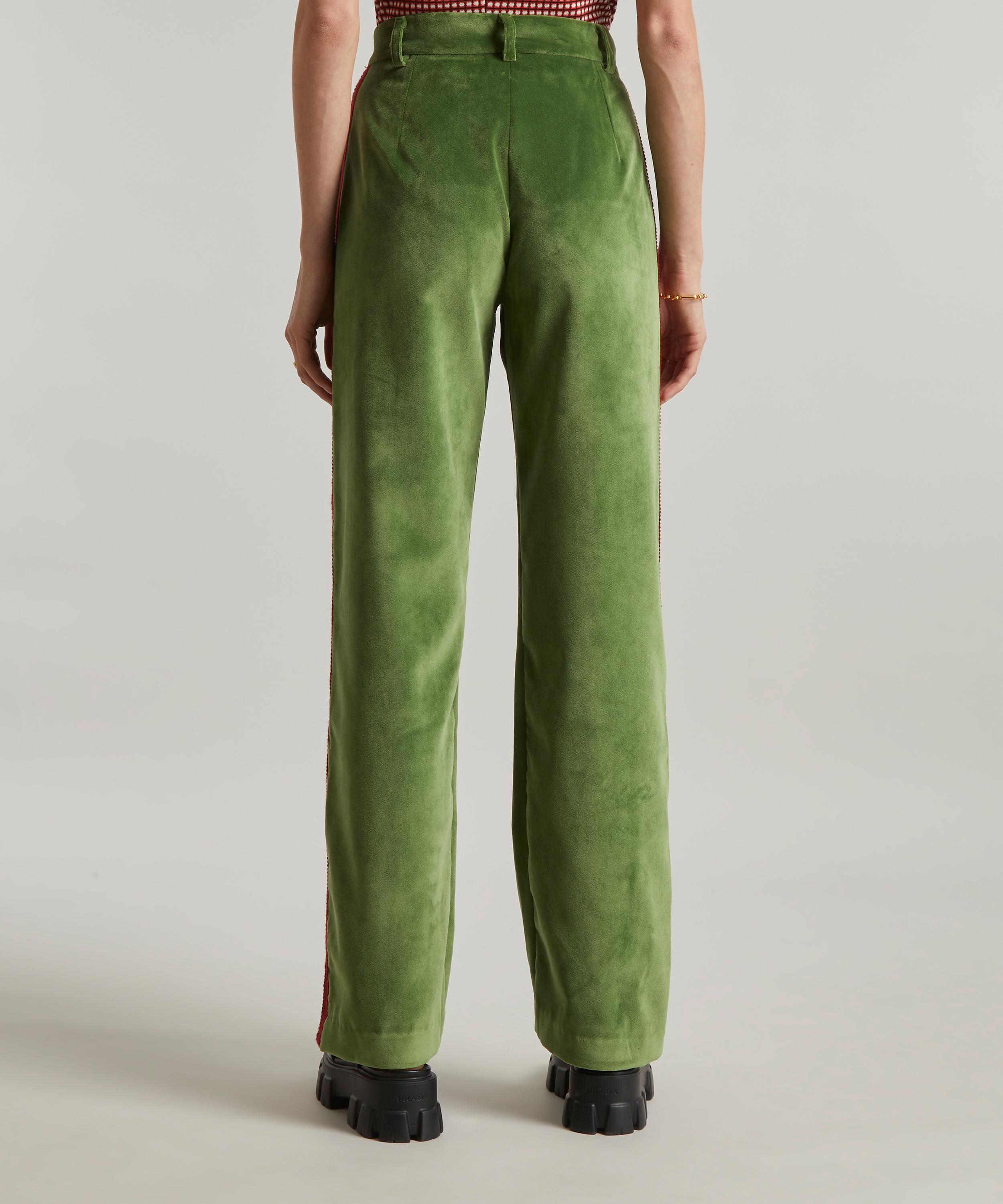 Kaleidoscope Green Velvet Trouser