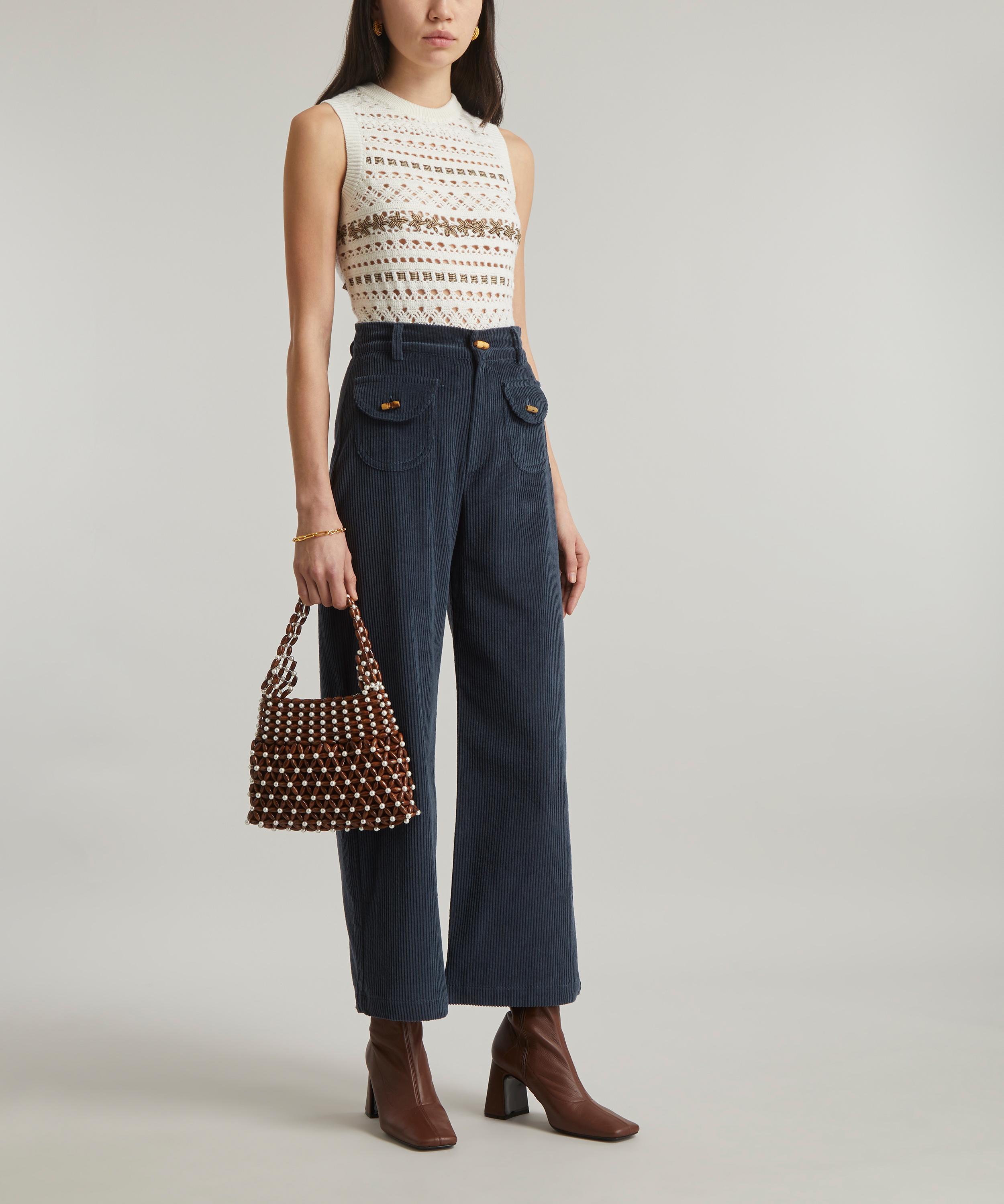 La Veste - Clovis Navy Corduroy Trousers image number 1