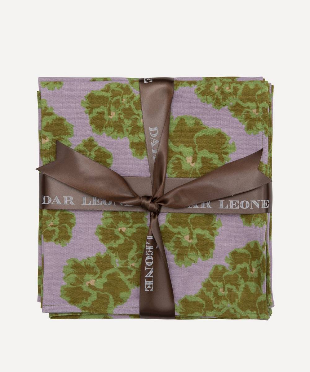 Dar Leone - Ronko Hibiscus 50x50cm Lilac Napkins Set of Four