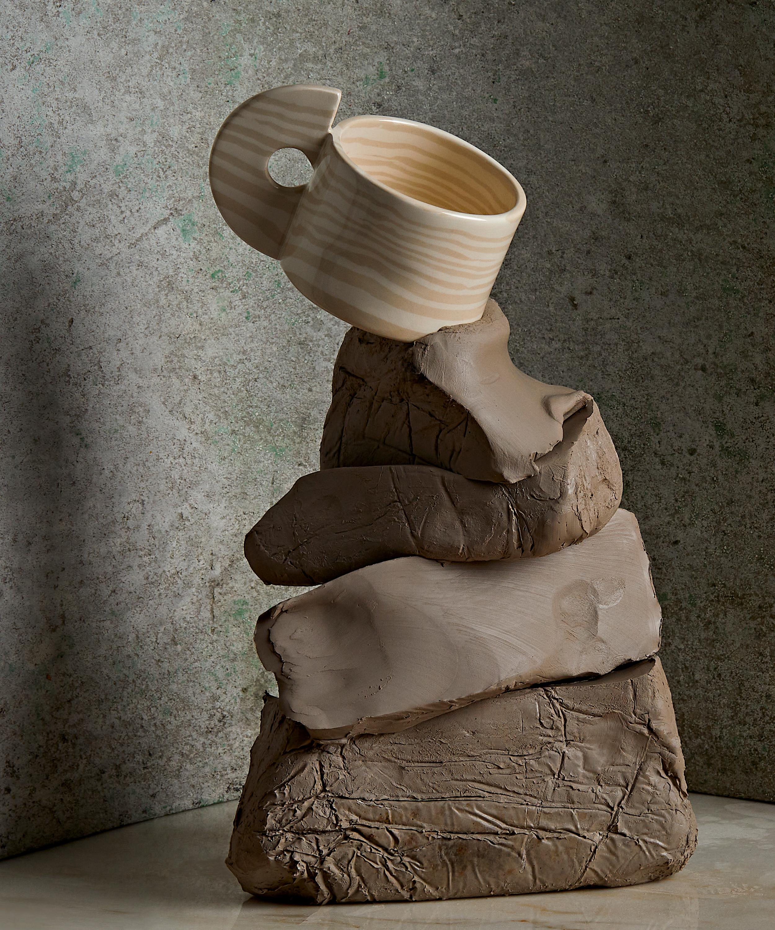 Henry Holland Studio - White on White Stripe Mug image number 1