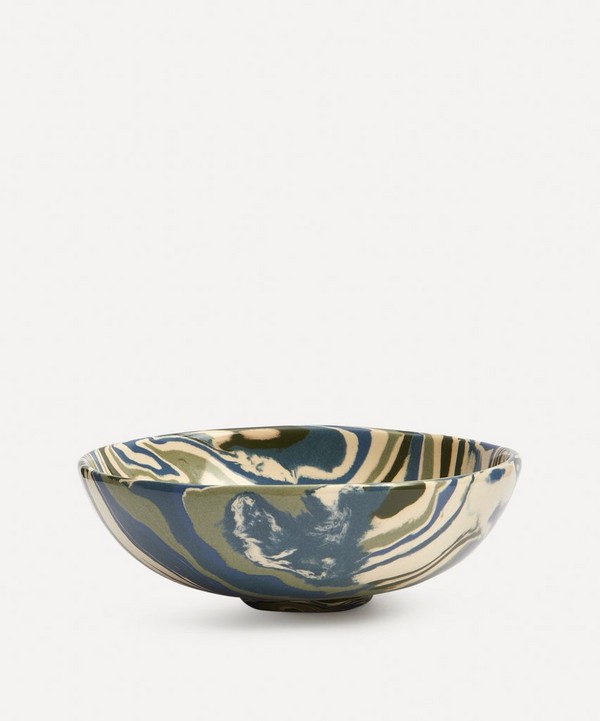 Henry Holland Studio - Green White and Blue Stripe Small Bowl image number null