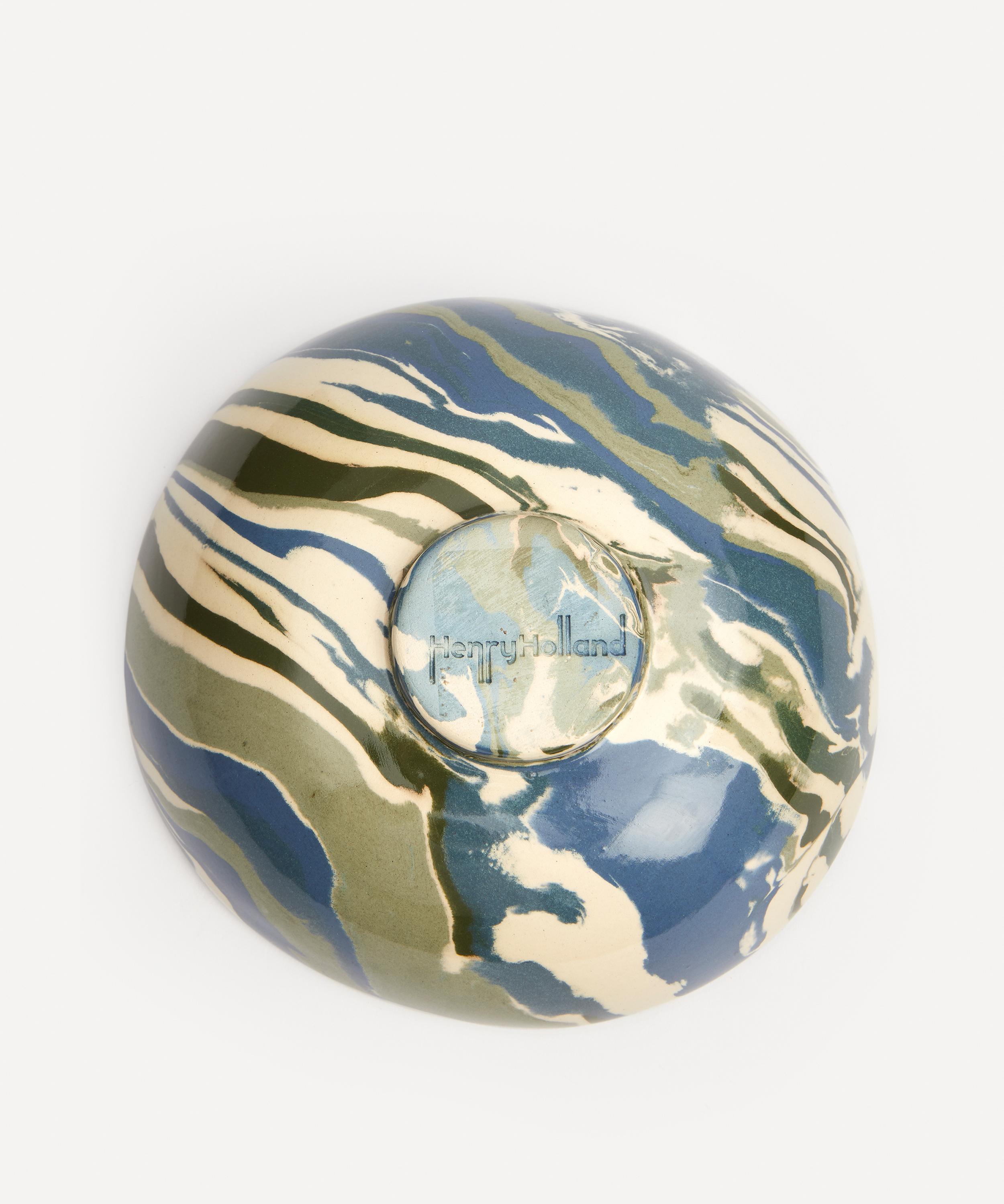 Henry Holland Studio - Green White and Blue Stripe Small Bowl image number 2