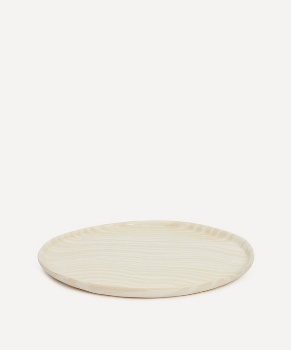Henry Holland Studio - White on White Stripe Dinner Plate image number null