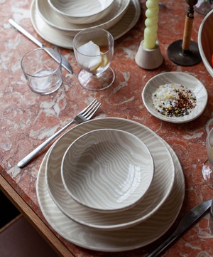 Henry Holland Studio - White on White Stripe Dinner Plate image number 1