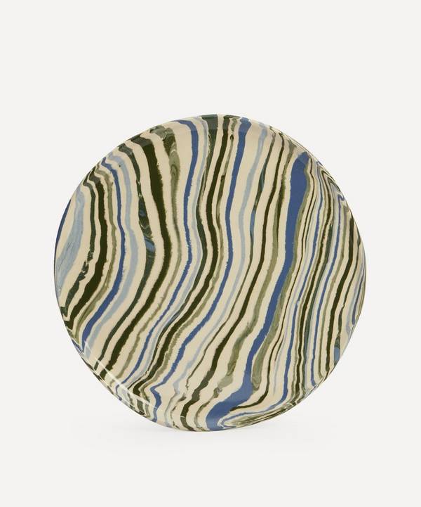 Henry Holland Studio - Green White and Blue Stripe Dinner Plate image number 0