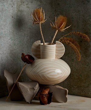 Henry Holland Studio - White on White Stripe Tudor Vase image number 1