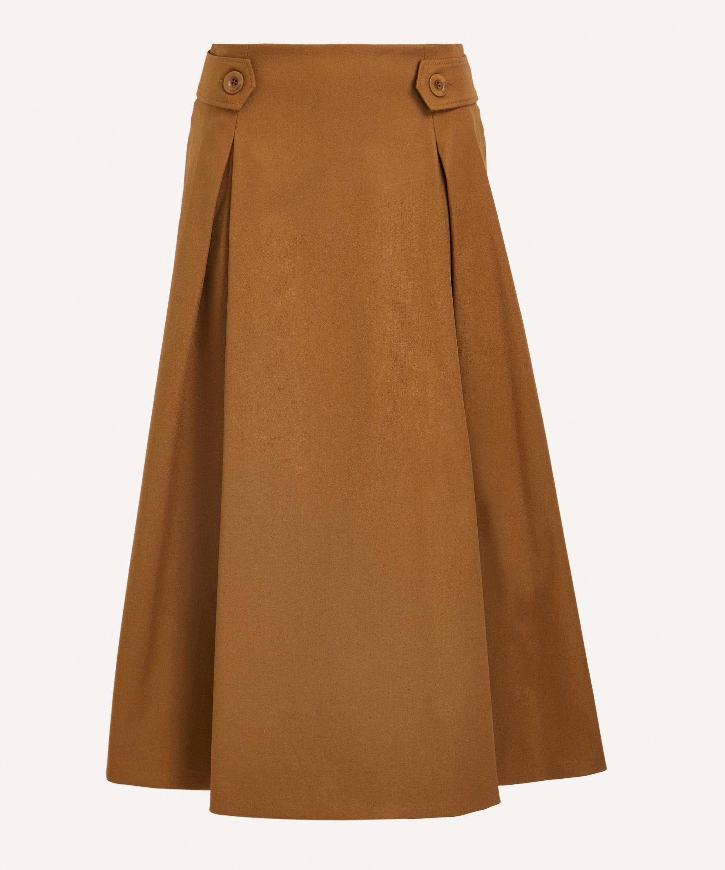 MaxMara Cotton Gabardine Wide Skirt