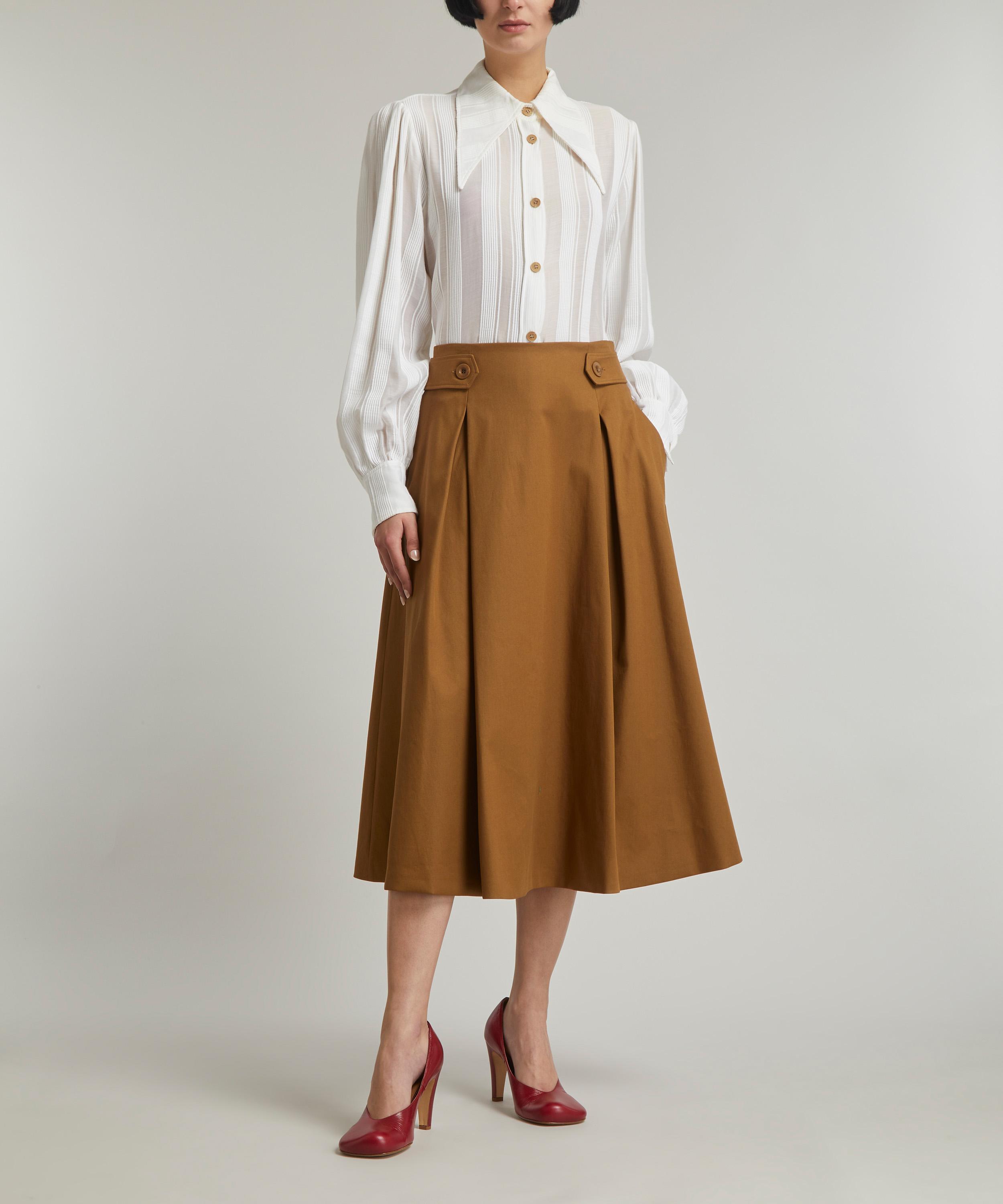 MaxMara - Cotton Gabardine Wide Skirt image number 1
