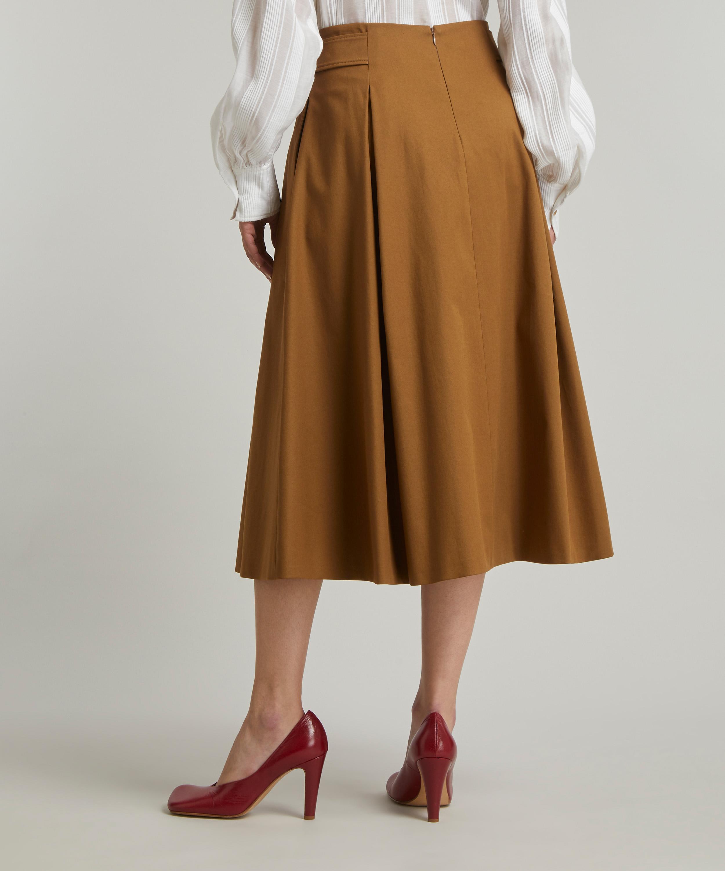MaxMara - Cotton Gabardine Wide Skirt image number 3