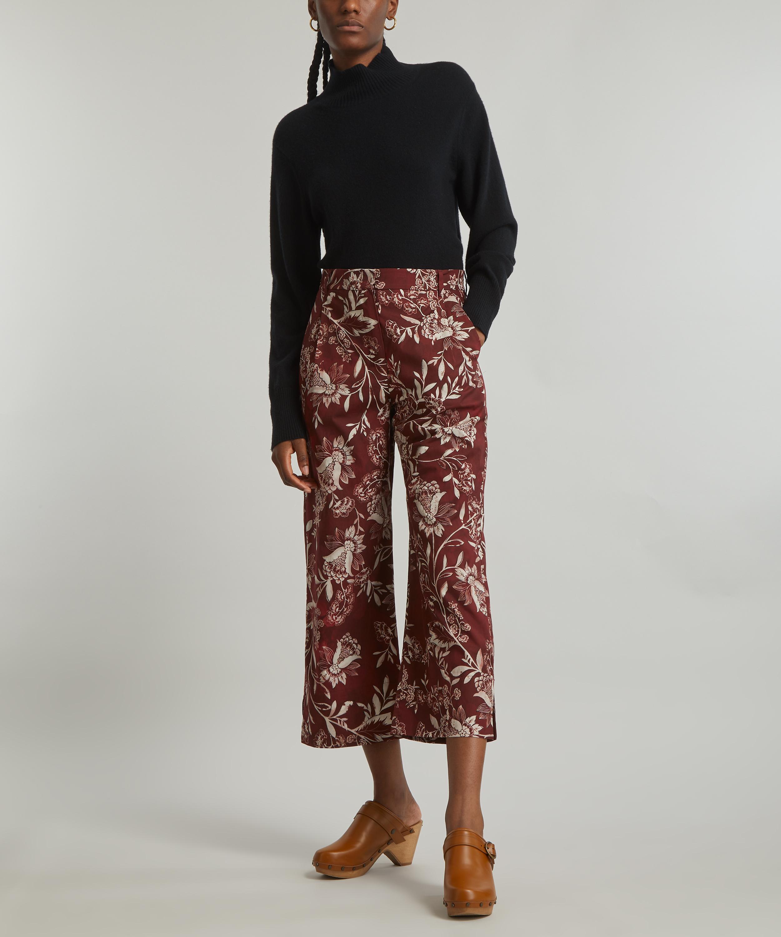 MAX MARA Floral-print silk wide-leg pants