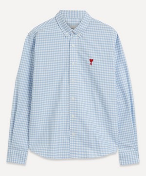 Ami - Button-Down Blue Gingham Shirt image number 0