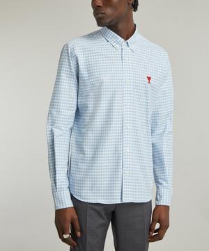 Ami - Button-Down Blue Gingham Shirt image number 2