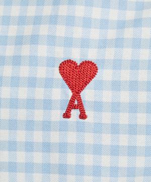 Ami - Button-Down Blue Gingham Shirt image number 4
