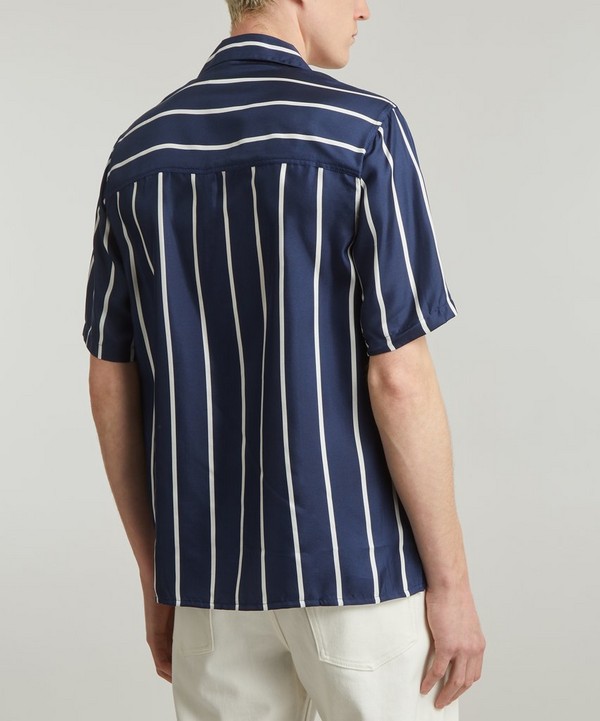 Ami - Camp Collar Stripe Silk Shirt image number 3