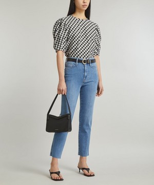 Frame - Le Sylvie Raw Crop High-Rise Straight Jeans image number 1