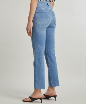 Frame - Le Sylvie Raw Crop High-Rise Straight Jeans image number 3