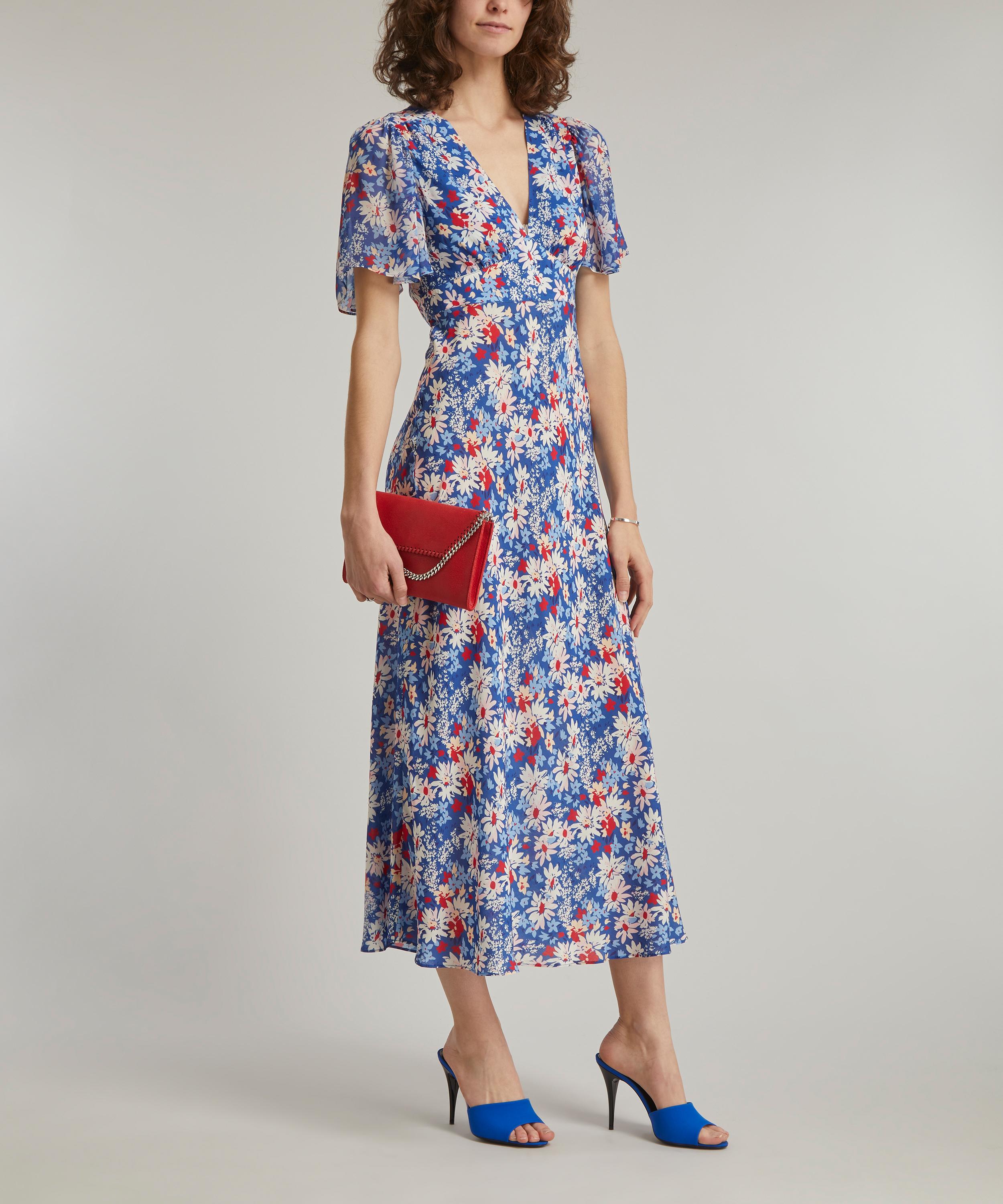 Max studio flutter clearance sleeve floral midi dress