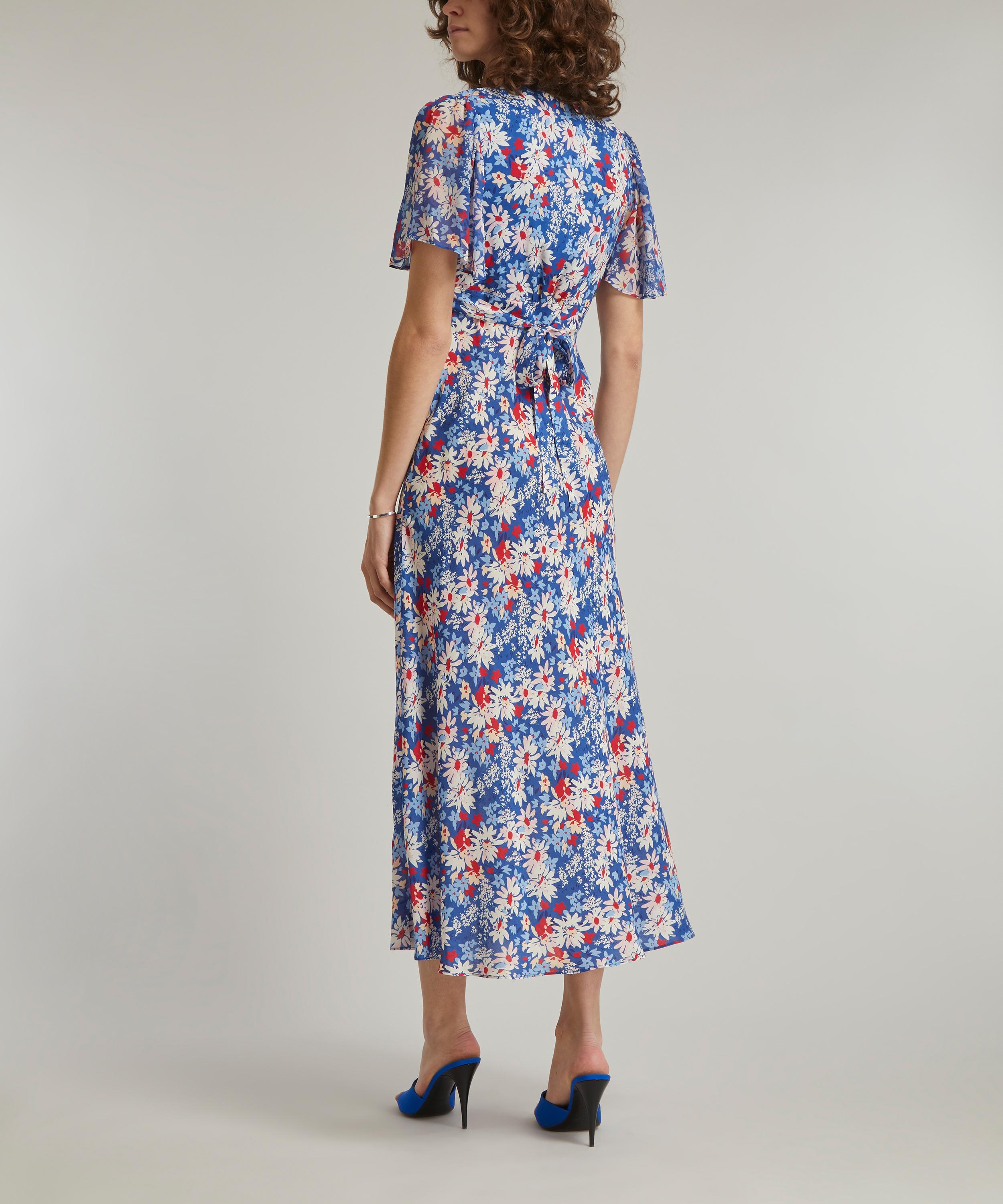 RIXO Florida Flutter-Sleeve Midi-Dress | Liberty