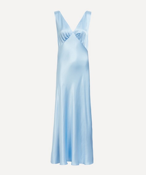 RIXO - Sandrine Ice Blue Midi-Dress image number null