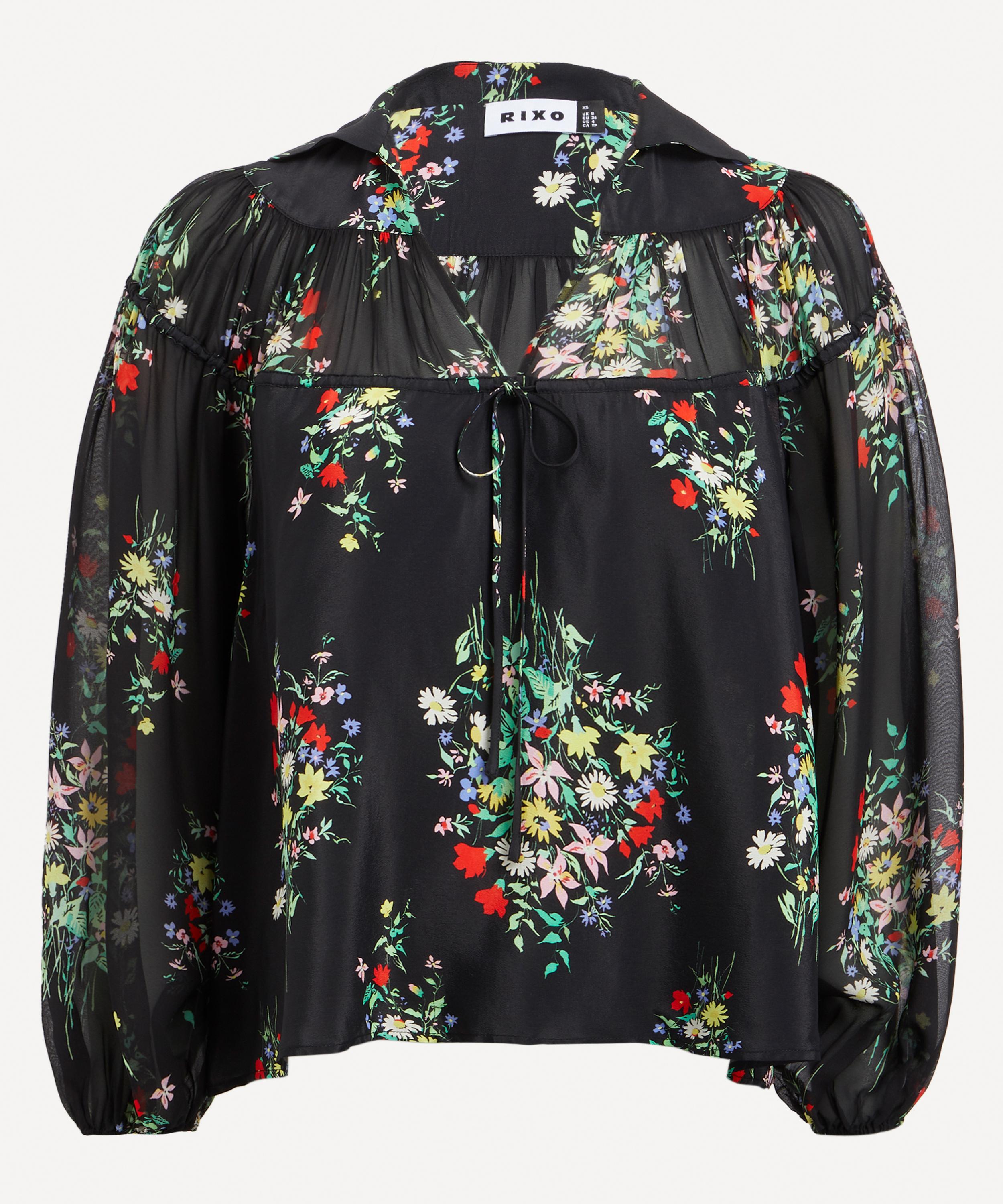 RIXO - Finley Silk-Blend Blouse image number 0