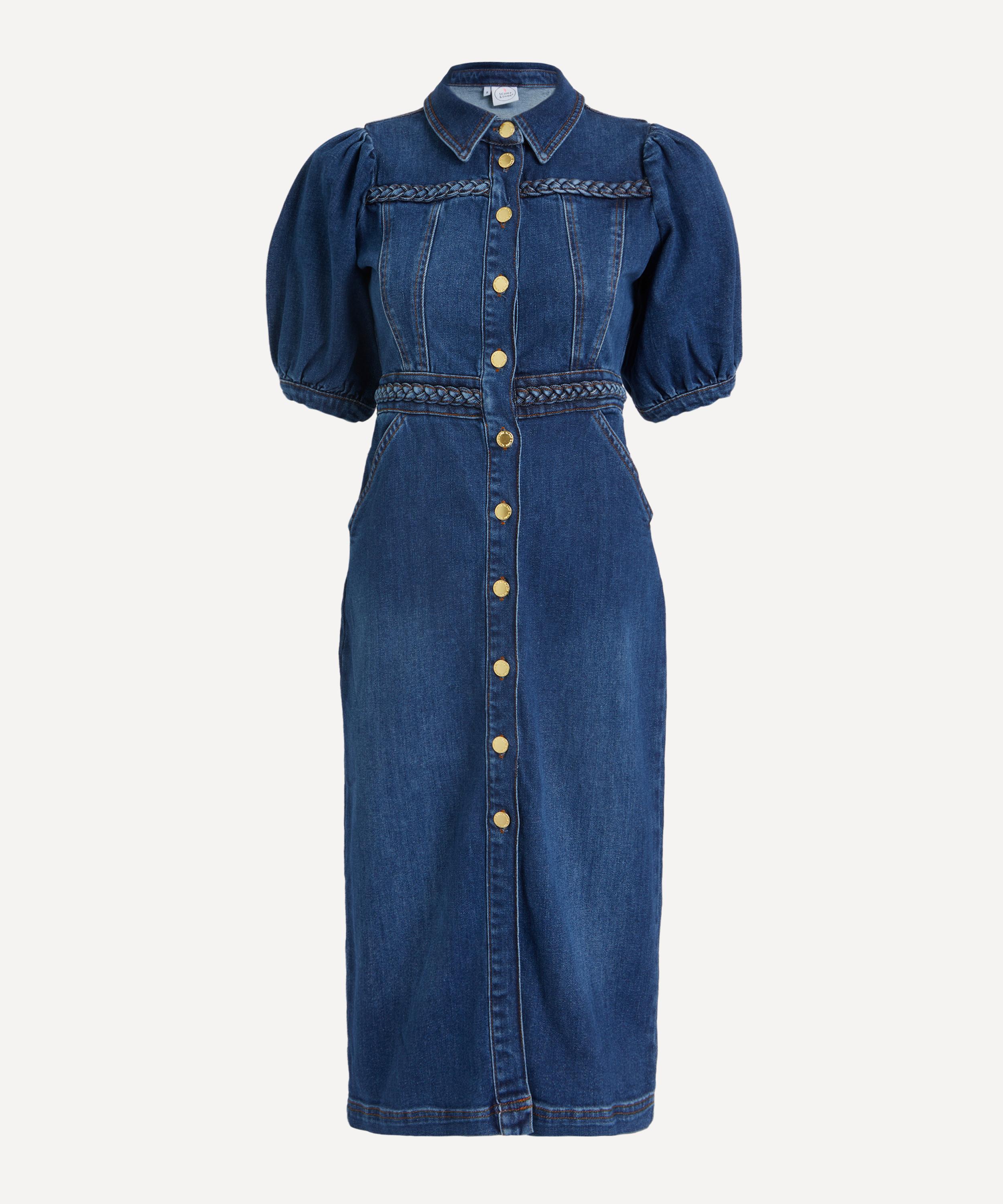 Scamp & Dude - Indigo Plait Detail Denim Dress image number 0