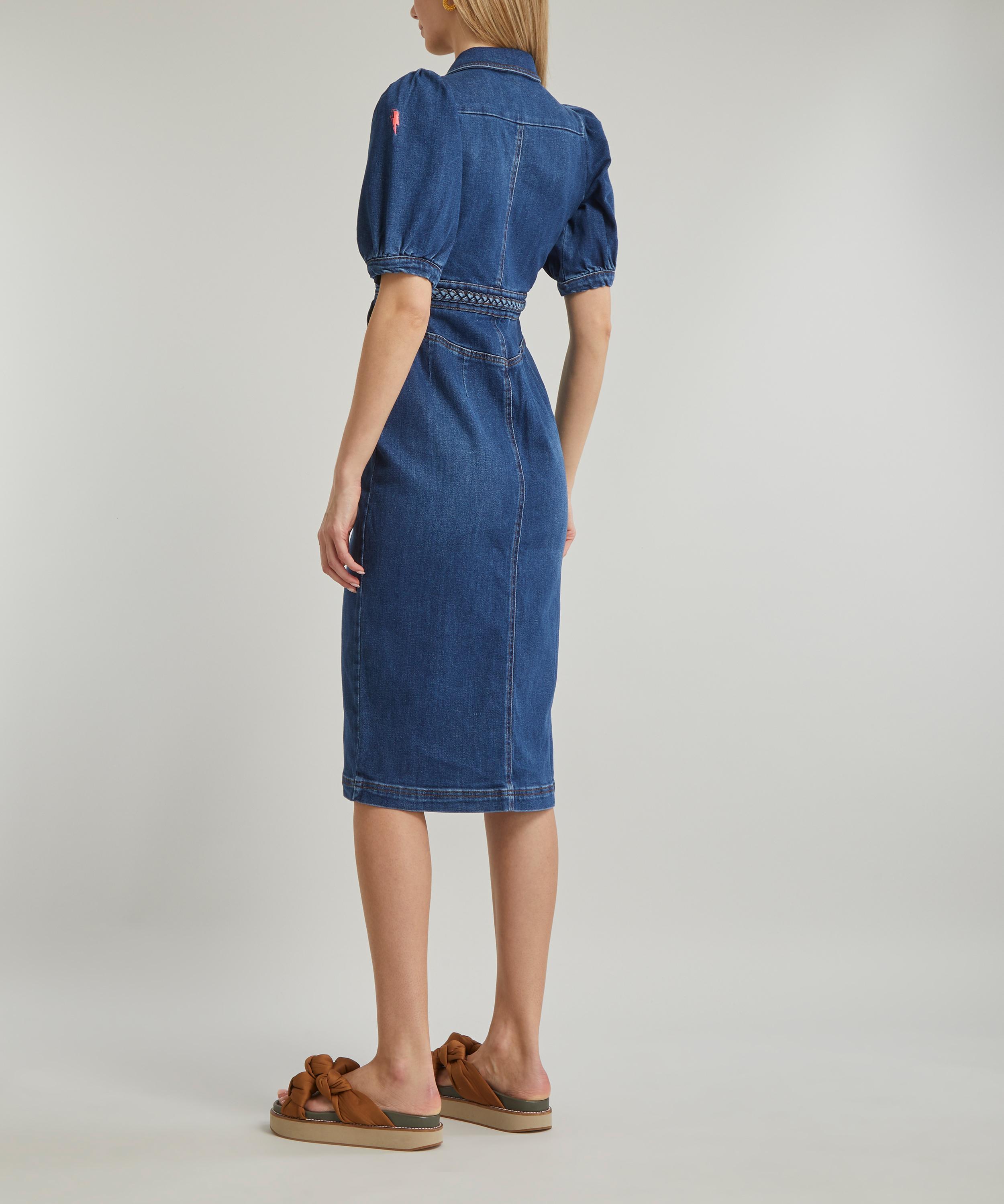 Scamp & Dude - Indigo Plait Detail Denim Dress image number 3