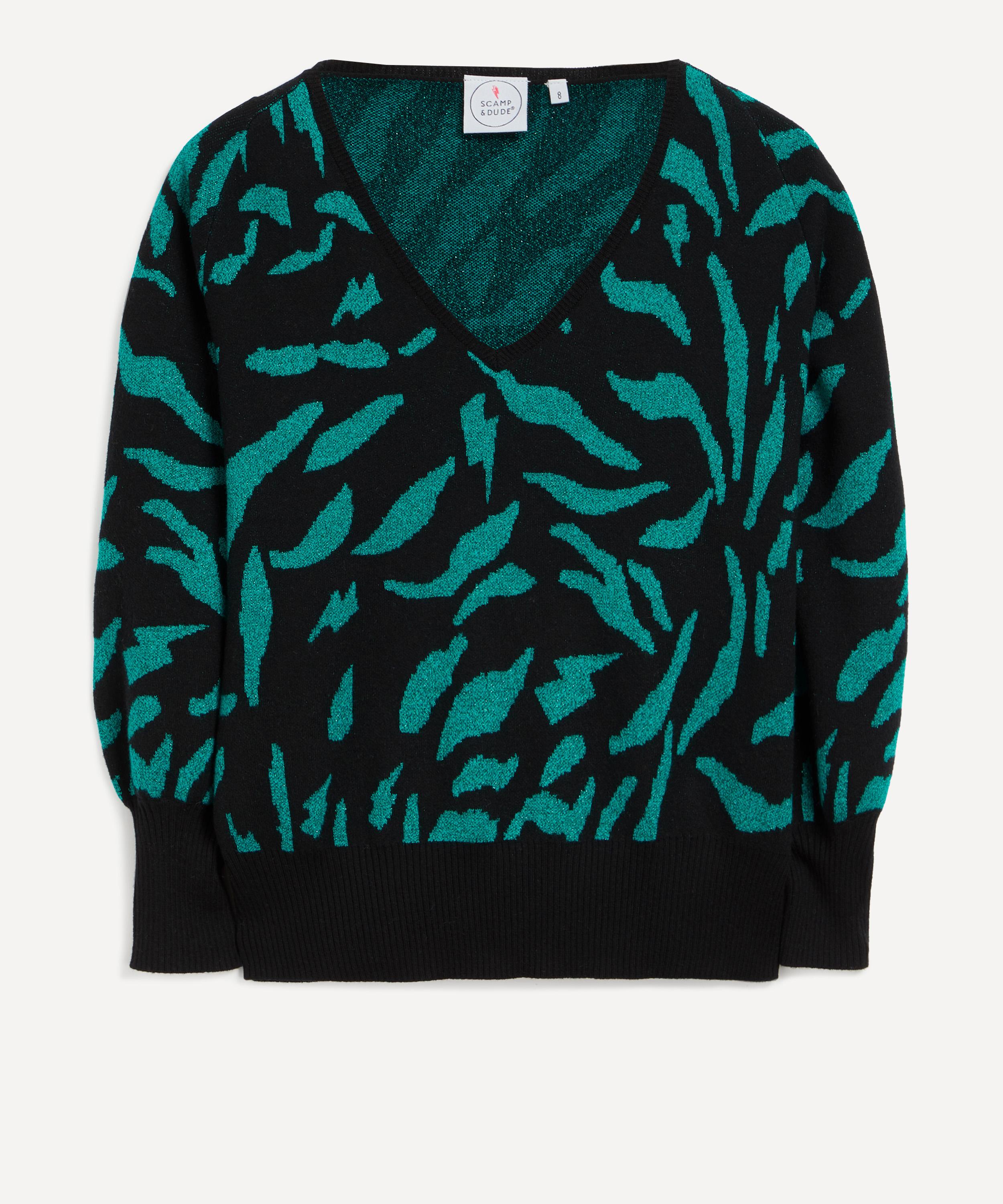 Scamp and Dude - Black and Teal Zebra Jumper