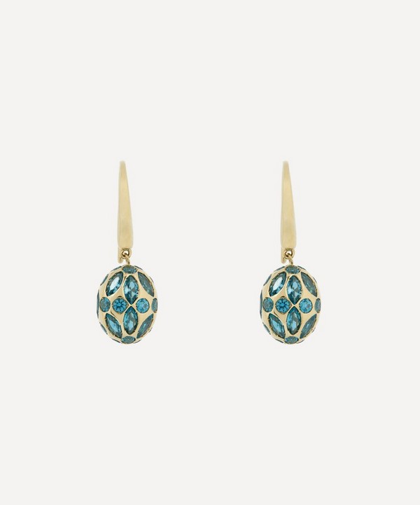 Liberty - 9ct Gold Aragon Blue Topaz Earrings image number null