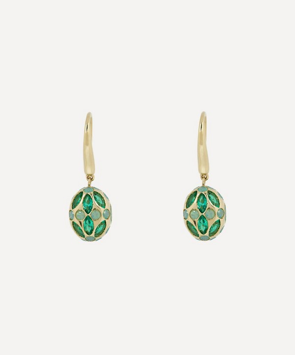 Liberty - 9ct Gold Aragon Tsavorite and Opal Earrings image number null