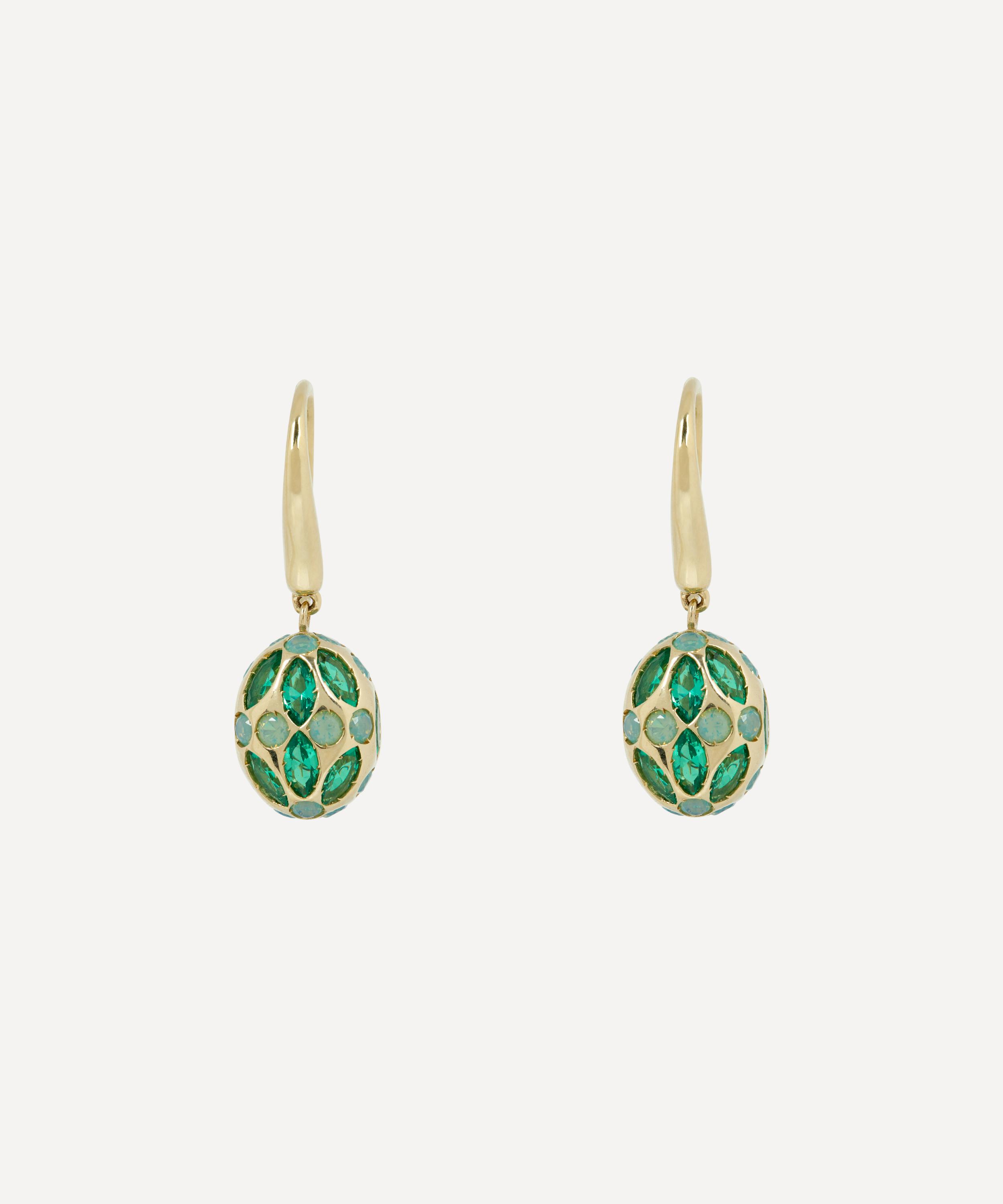 Liberty - 9ct Gold Aragon Tsavorite and Opal Earrings image number 0