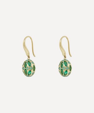 Liberty - 9ct Gold Aragon Tsavorite and Opal Earrings image number 2