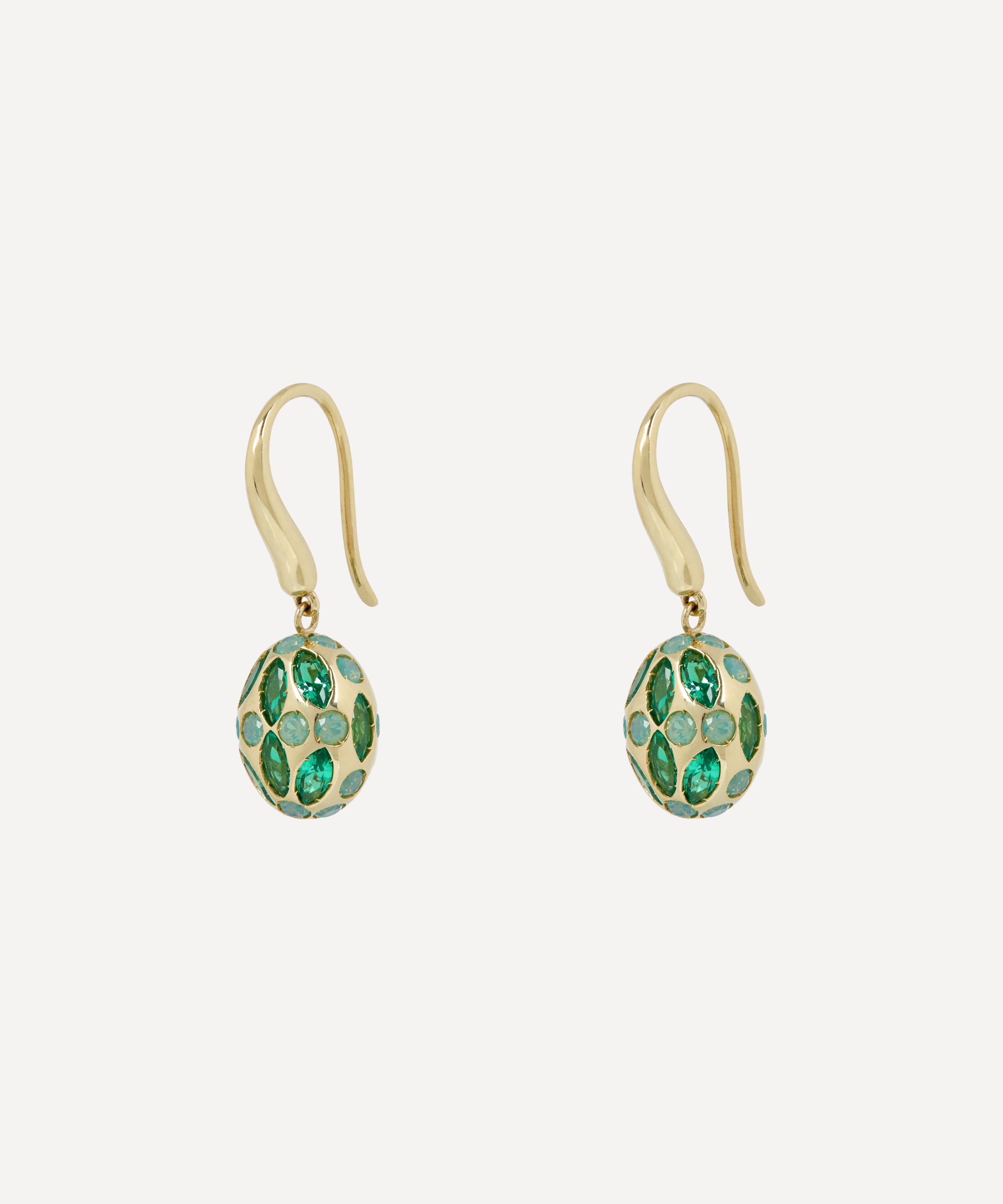 Liberty - 9ct Gold Aragon Tsavorite and Opal Earrings image number 2