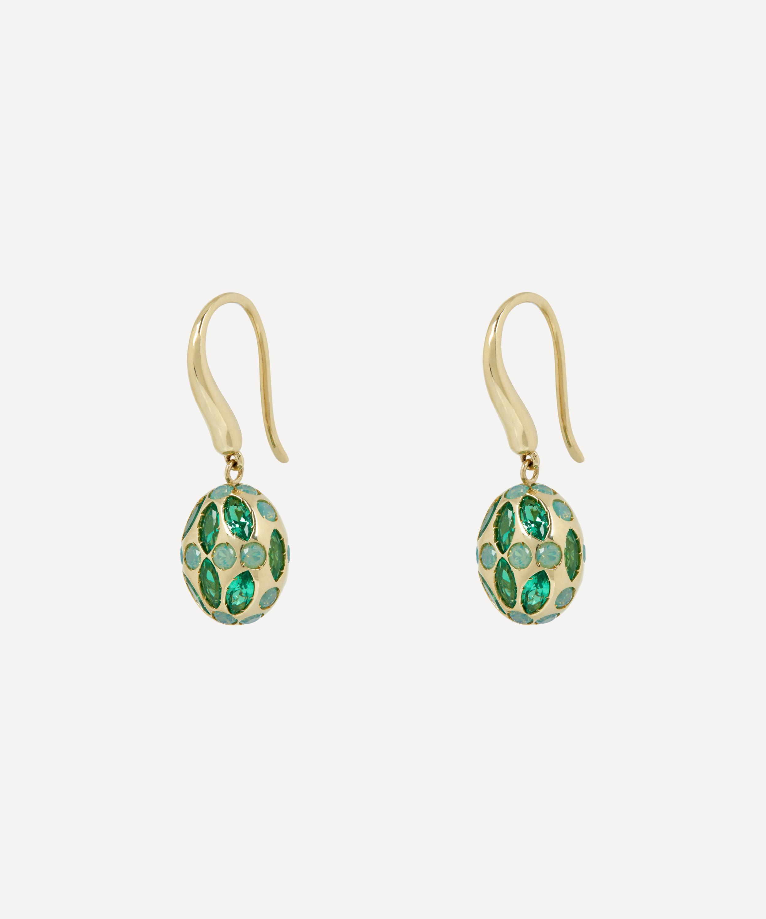 Liberty - 9ct Gold Aragon Tsavorite and Opal Earrings image number 2