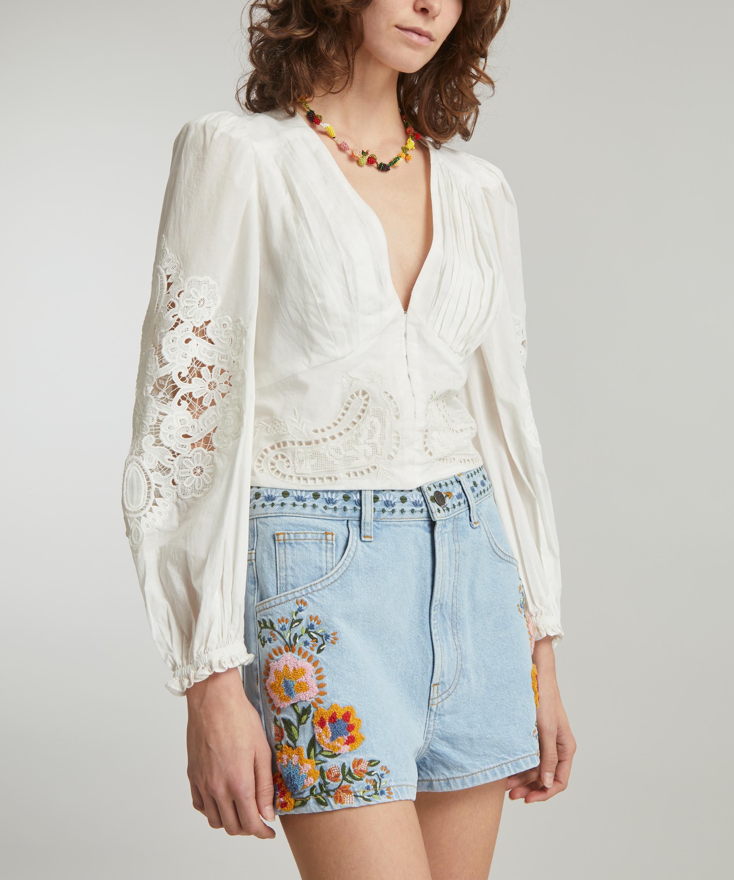 FARM Rio Off White Lace Blouse Liberty