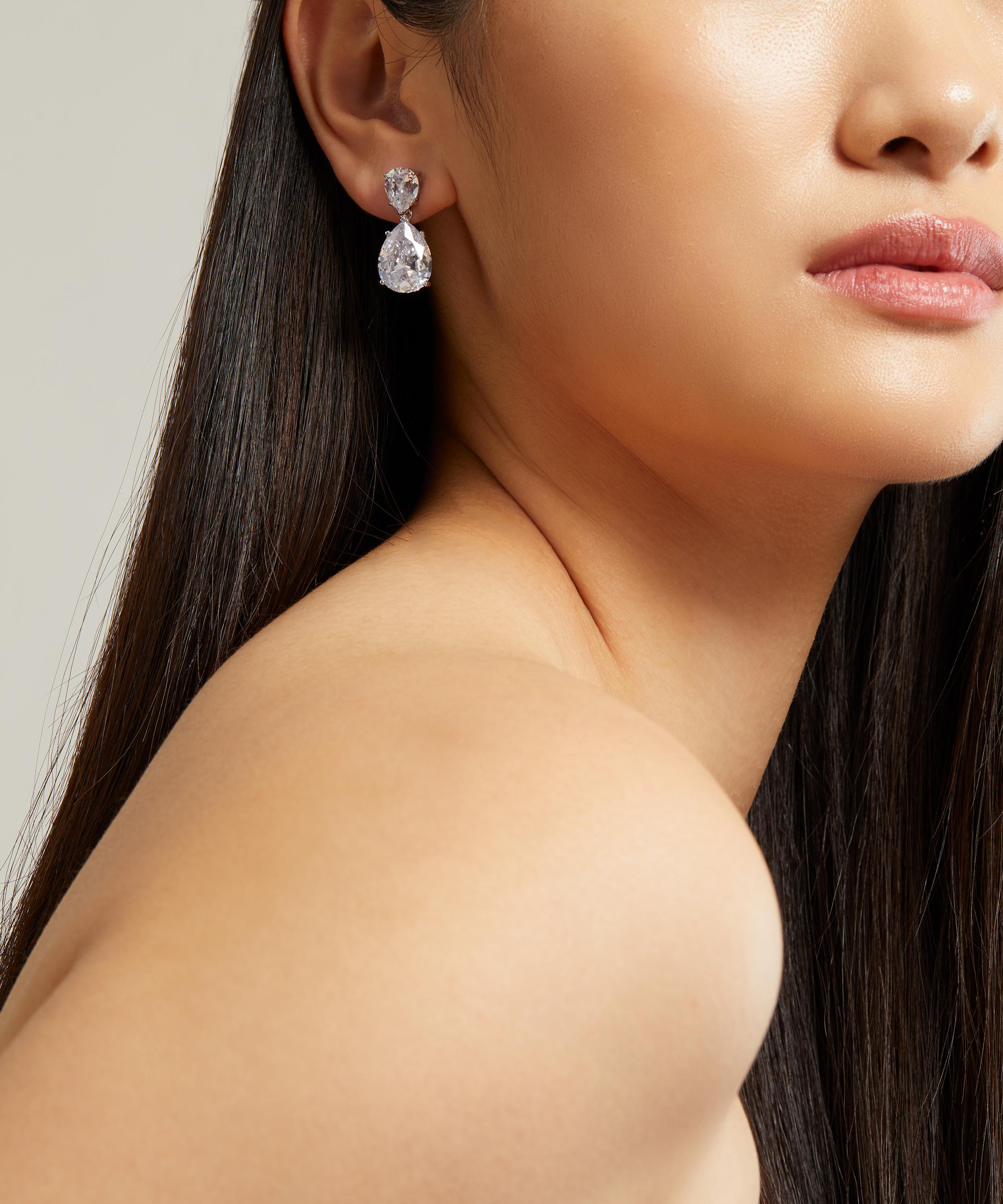 Cz by kenneth jay deals lane drop earrings