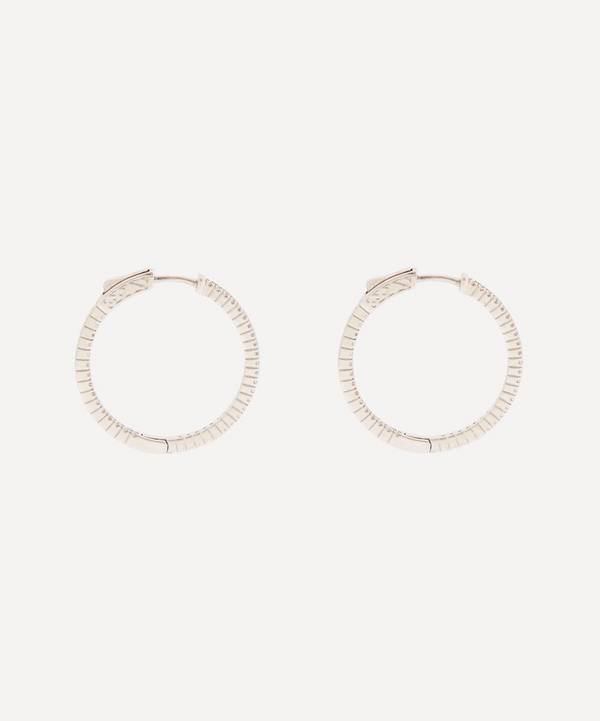 CZ by Kenneth Jay Lane - Rhodium-Plated Inside Out Hoop Earrings image number 0